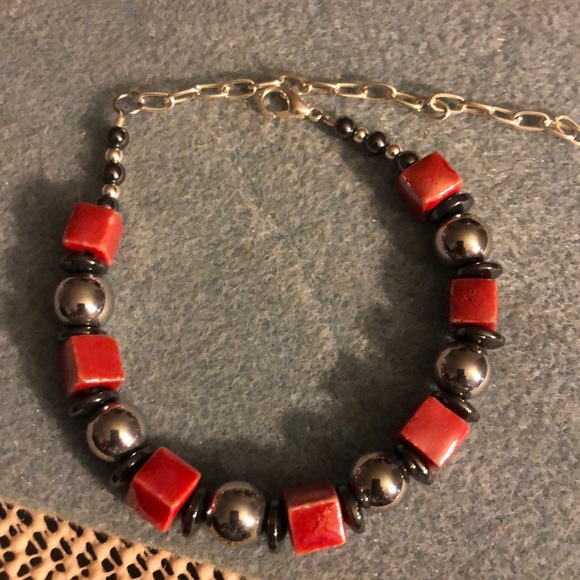 Hand Crafted Jewelry - porcelain & hematite bracelet